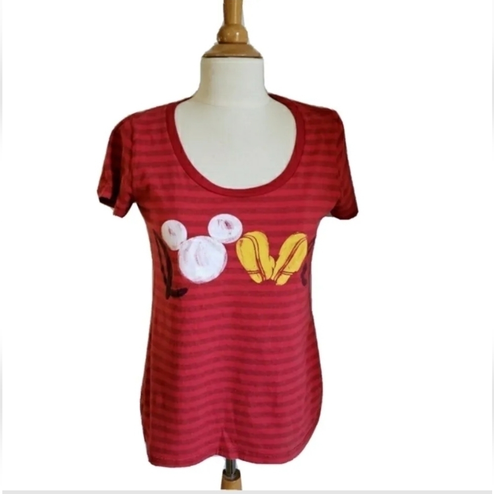 Disney Mickey Love Striped Organic T-shirt S